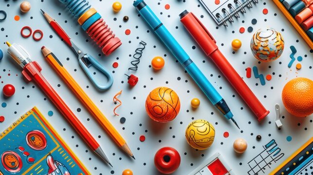 A creatively arranged series of educational templates highlighting innovative learning methods and environments.