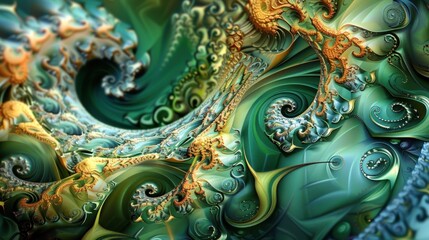 Obraz premium This abstract fractal design blends fantasy and art mesmerizingly, captivating with its dynamic appeal.