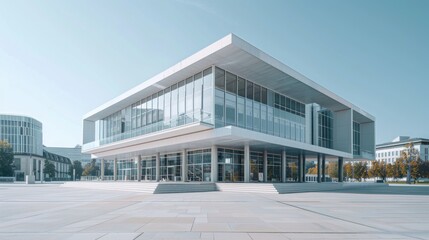 The modern Stuttgart library features a cubic design and open space.