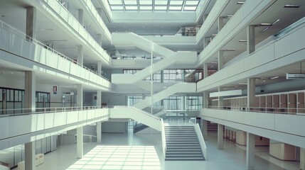 Obraz premium The modern Stuttgart library features a cubic design and open space, ideal for contemporary architecture.