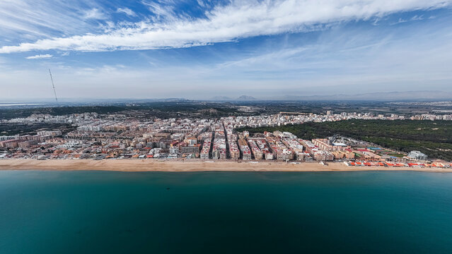 Aerial view of Guardamar del Segura, Alicante, Spain