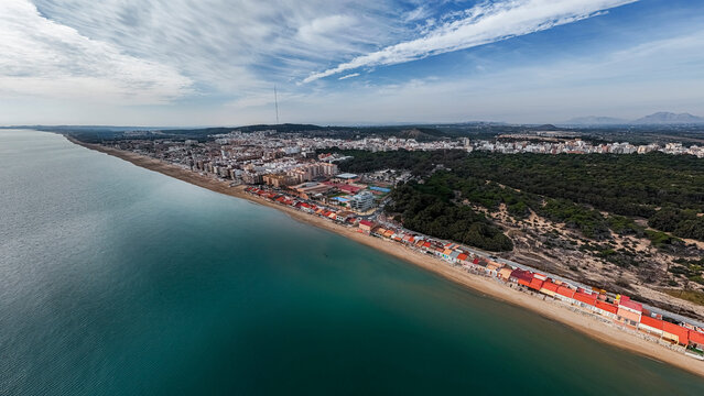 Aerial view of Guardamar del Segura, Alicante, Spain