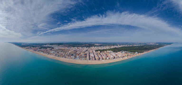 Aerial view of Guardamar del Segura, Alicante, Spain