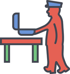 Guard Checking Briefcase Vector Icon