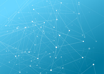 Bright hi-tech background with low poly plexus connection elements. Vector design