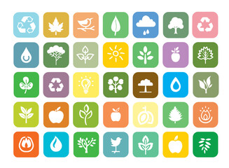 Ecology icons set. Nature icon. Eco icons. Vector