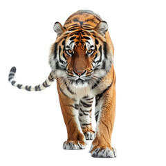 Obraz premium Bengal tiger isolated on white background. Dangerous animal in jungle