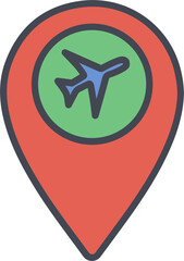 Obraz premium Airport Location Vector Icon