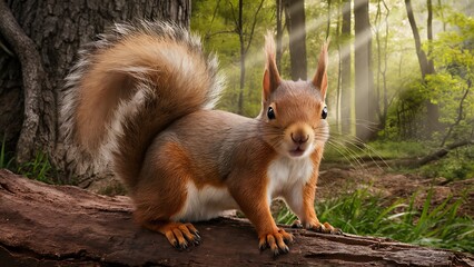 Cute red squirrel wallpaper