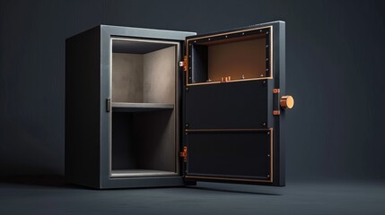 High-security safe box isolated on plain background