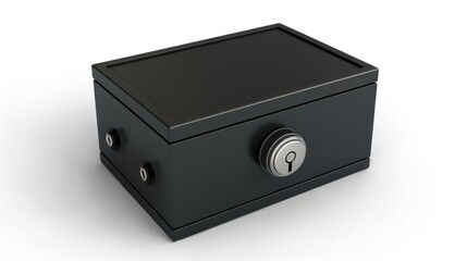 Obraz premium Safe box with key lock isolated