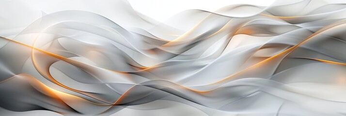 Dynamic flowing golden and silver waves on a smooth background, embodying elegance and sophistication.