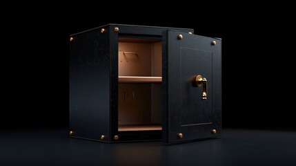Safe box isolated on black background