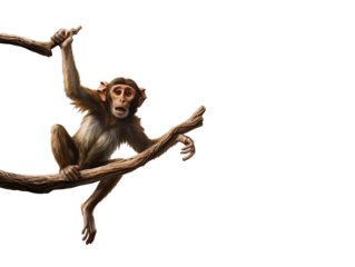 a monkey holding a stick
