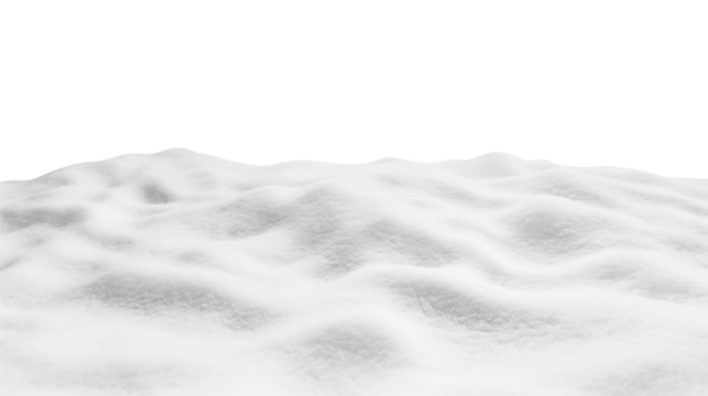 A white snow covered hill with a few small snow piles