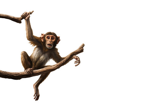 a monkey holding a stick