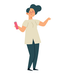 professional hairdresser woman with spray