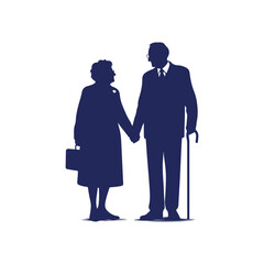Grandparent silhouette Clip art vector illustration