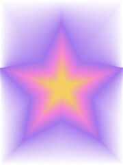 Aura Gradient star poster. Y2k style blurred gradient.
Blurry star aesthetic elements. Colourful spiritual poster. Trendy wall art. Purple, pink, yellow. Print, wallpaper, web template.