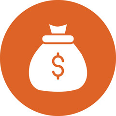 Money Bag glyph circle icon