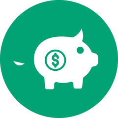 Piggy Bank glyph circle icon
