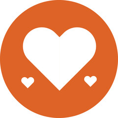 Heart glyph circle icon
