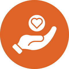 Helping Hearts glyph circle icon