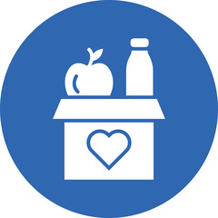 Charity Food Drive glyph circle icon