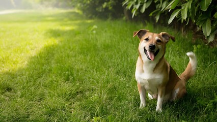 dog with expression sticking out his tongue wallpaper