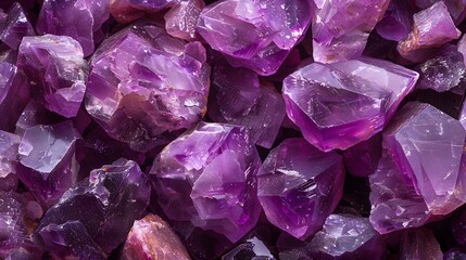Fototapeta premium Stunning Collection of Raw Amethyst Crystals