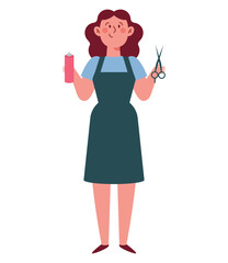 woman hairdresser with hair salon equipments