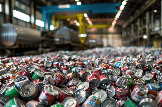 Mass Recycling: Crushed Aluminum Cans