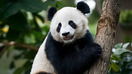 Fototapeta premium Giant panda cub wallpaper