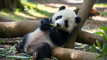 Obraz premium Giant panda cub wallpaper