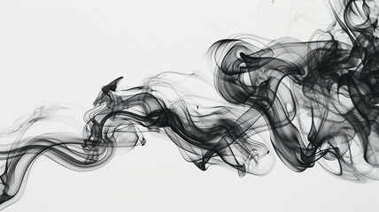 black smoke on a white background