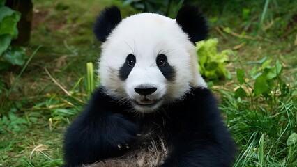 Obraz premium Giant panda cub wallpaper