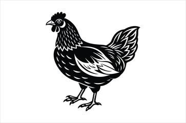 hen and chicken, chicken vector,  icon vector illustration, chicken  silhouette of a chicken isolated on a white background,  eps,  png,  svg,  vector 