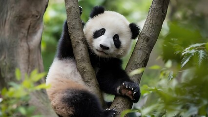 Obraz premium Giant panda cub wallpaper