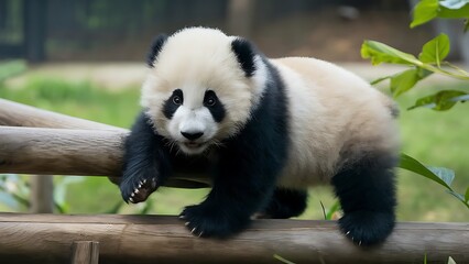 Obraz premium Giant panda cub wallpaper