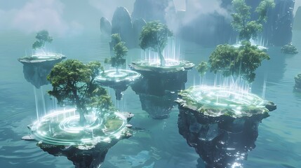 Energy Fields forming shimmering barriers