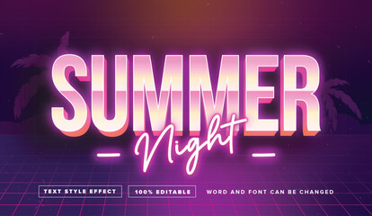 Retro Vintage Summer Night text effect editable © Nandar Adhuri