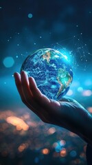 The planet earth is in the hands of man. The planet is filled with information. International Day of Universal Access to Information. search for information. information mining.