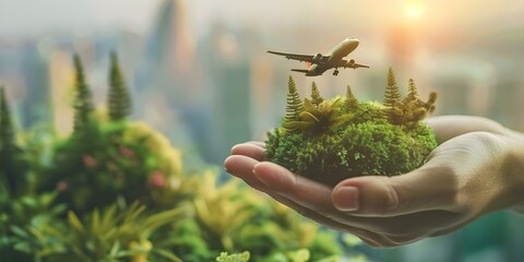 Promote Sustainable Travel Eco-Friendly Tourism Initiatives for a Cleaner Planet. Concept Eco-Friendly Travel, Sustainable Tourism, Green Initiatives, Responsible Travel, Clean Planet