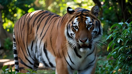 Obraz premium Great tiger male in the nature habitat wallpaper