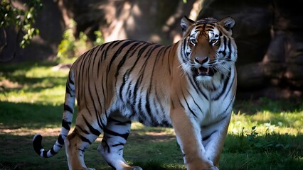 Fototapeta premium Great tiger male in the nature habitat wallpaper