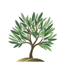 Olive tree green. clipart icon logo Vector illustration. Isolated transparent