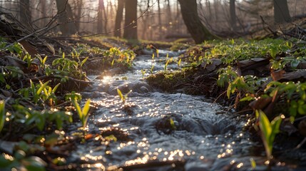 The spring awakening of nature at the edge image