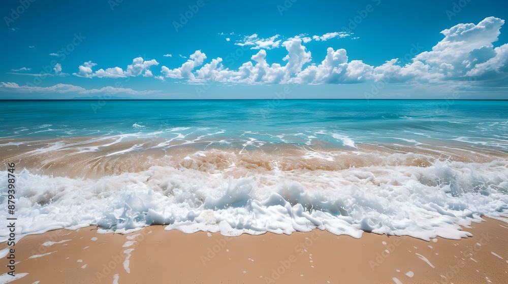 Canvas Prints the waves rolling onto the sandy shore image