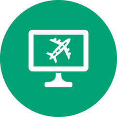 Flight Check In glyph circle icon