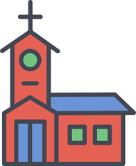 Building Church Vector Icon
